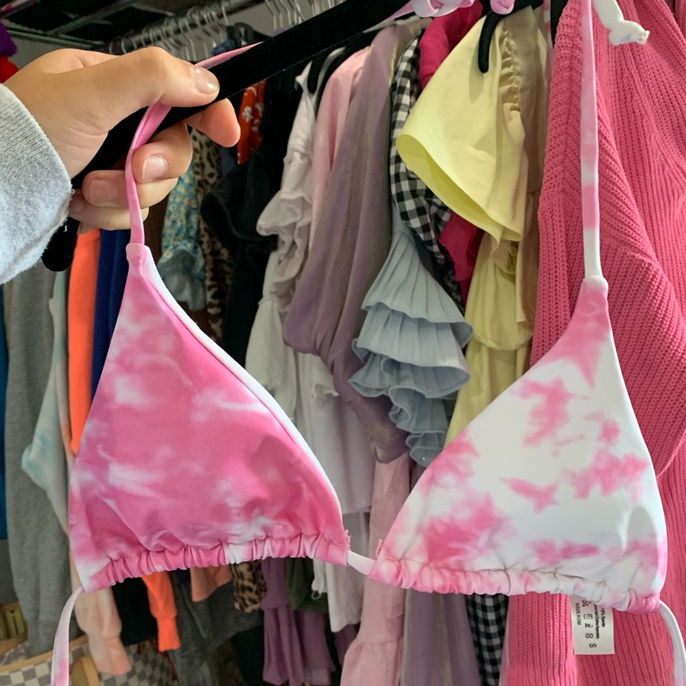 Sunny Bunny swim pink tie dye bikini top